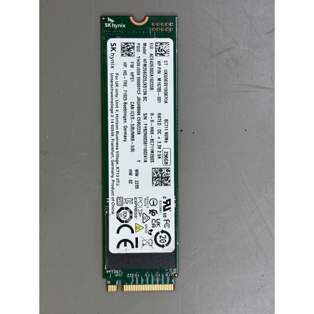 SK Hynix for HP M.2 2280 NVME PCIe 256GB SSD | HFM256GD3JX013N, M16785-001